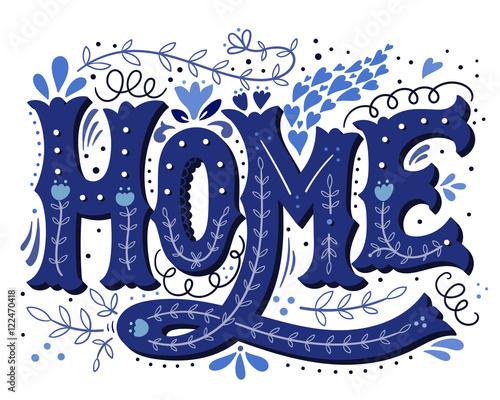 Home. Hand drawn vintage illustration