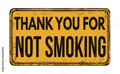 Thank you for not smoking vintage retro sign