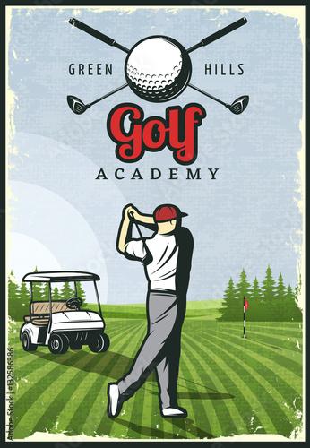 Colorful Retro Golf Poster