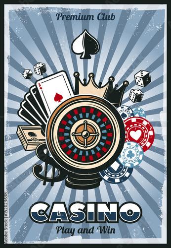 Colored Vintage Gambling Poster