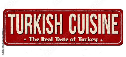 Traditional turkish cuisine vintage rusty metal sign