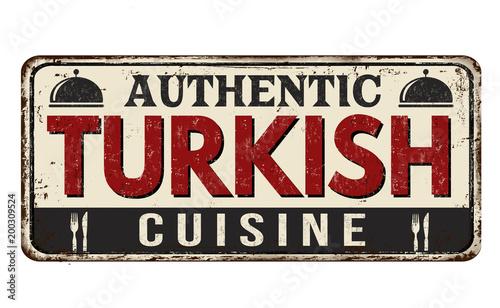 Traditional turkish cuisine vintage rusty metal sign