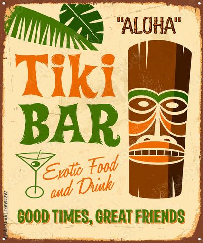 Vintage Metal Sign Retro Tiki Bar