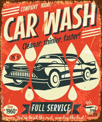 Retro car wash sign