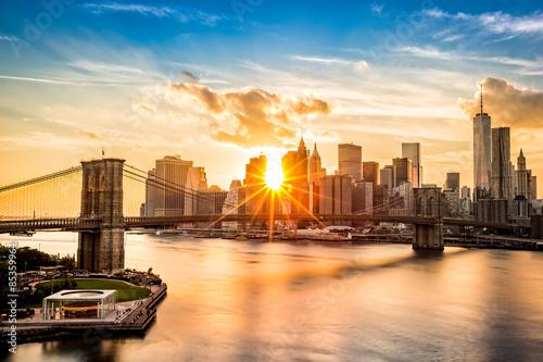 Brooklyn Bridge and the Lower Manhattan skyline