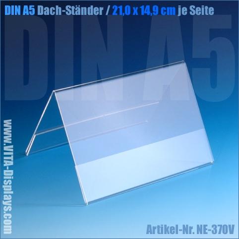 DIN A5 (both sides) Roof stand / V-stand