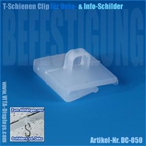 Decken-Clip / Haken für T-Schienen (20x20mm)