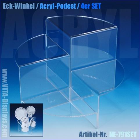 Eckwinkel aus PLEXIGLAS® Acryl-Podest / 4er SET (5/10/15/20cm)