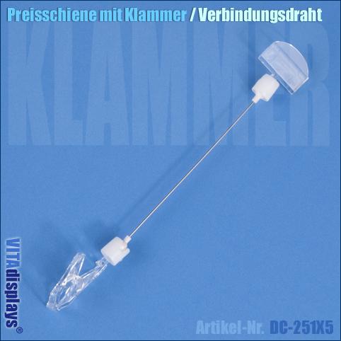 Preisschiene mit Klammer / Verbindungsdraht lang