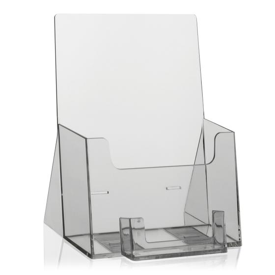 Brochure Stand A5 Extra Filling Depth with Business Card Compartment