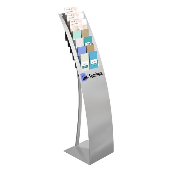 Floor brochure rack with 7 trays DIN A4 / A5 / DIN long