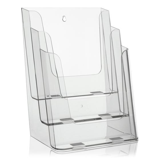 DIN A4 table leaflet holder as table leaflet holder with 3 shelves