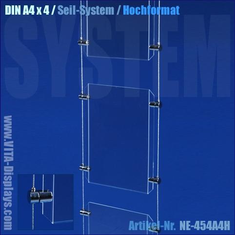 DIN A4 Seil-System / 4 Fächer (Hochformat)