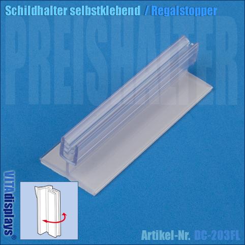 Schildhalter selbstklebend / Flex-Grip / Länge: 76 mm