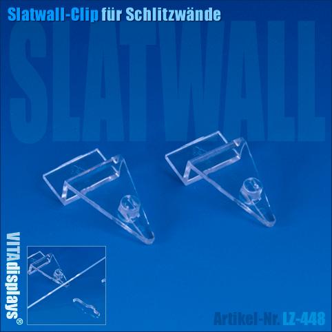 Slatwall clip for wall brochure holders