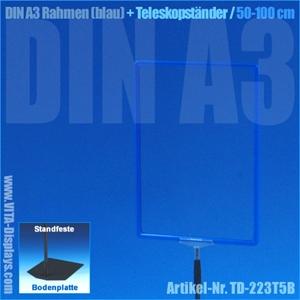 A3 Rahmen (blau) + Teleskopständer 50-100cm