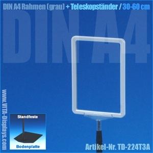 A4 frame (grey) + telescopic stand 30-60cm