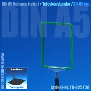 A5 Rahmen (grün) + Teleskopständer 30-60cm