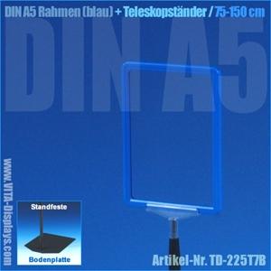 A5 Rahmen (blau) + Teleskopständer 75-150cm