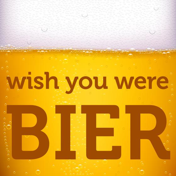 Kühlschrankmagnet / Pinnwand Deko Magnet "wish you were bier"