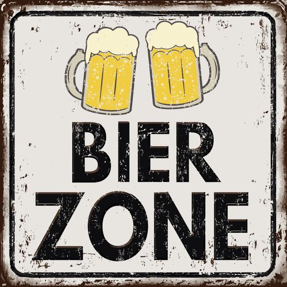 Fridge Magnet "BEER ZONE" Pub Magnet Tin Sign Look