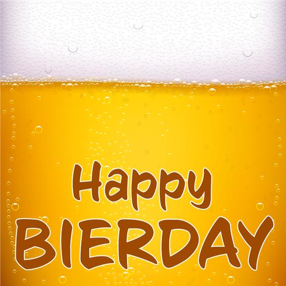 Kühlschrankmagnet / Whiteboard Deko-Magnet "Happy Bierday"