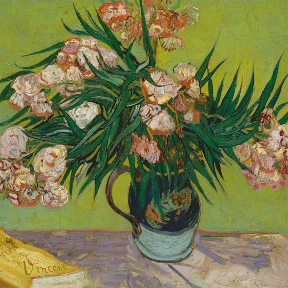 Kunst Kühlschrankmagnet van Gogh „Oleander“ aus original PLEXIGLAS®