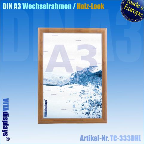 Wechselrahmen DIN A3 mit Holz-Look Effekt