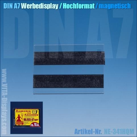 DIN A7 Werbedisplay / quer (magnetisch)